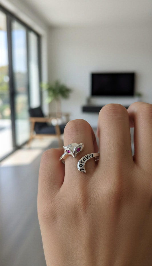 Forever Owl Adjustable Silver Ring
