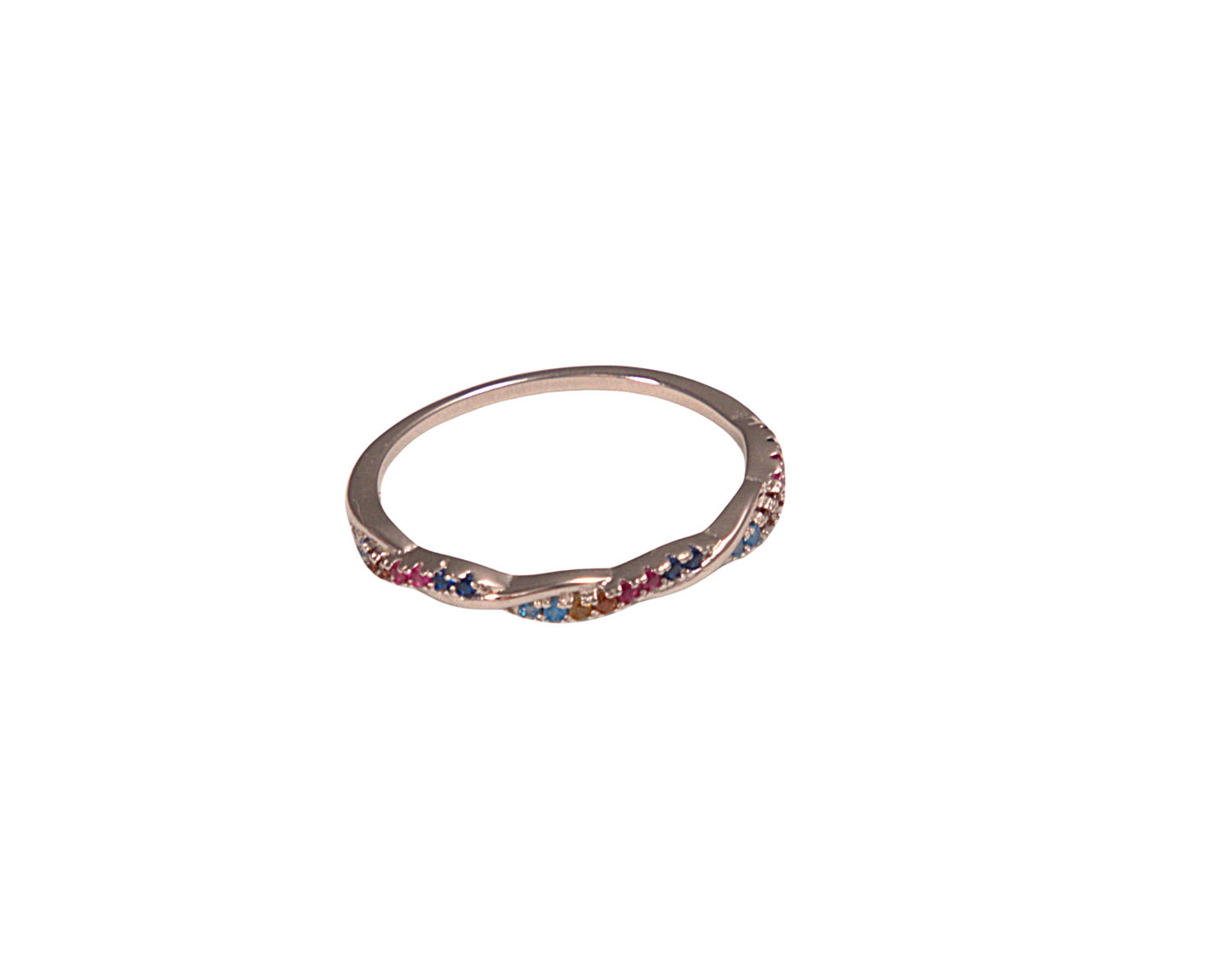 Rainbow Spark Silver Ring