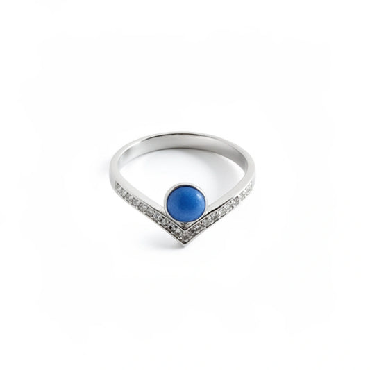 Blue Aura Silver Ring