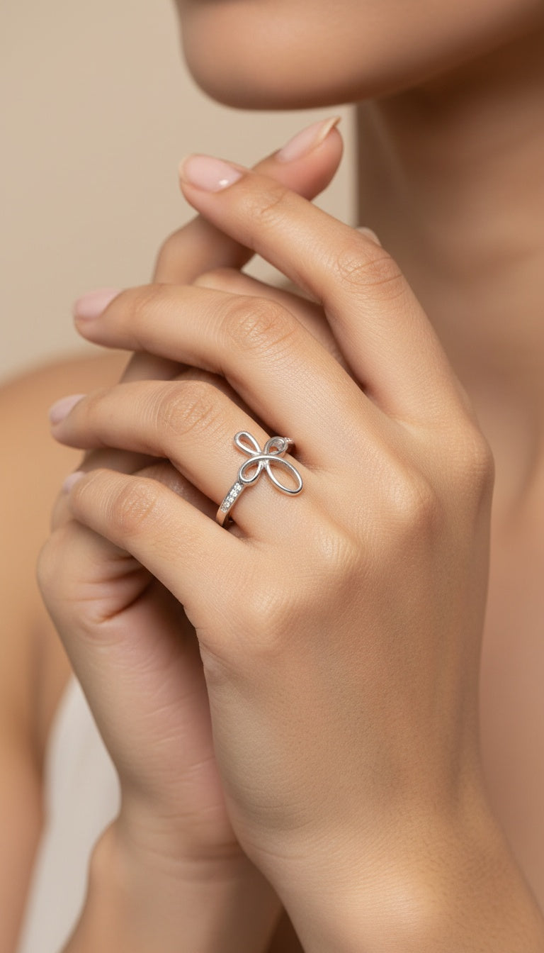 Infinity loop silver ring