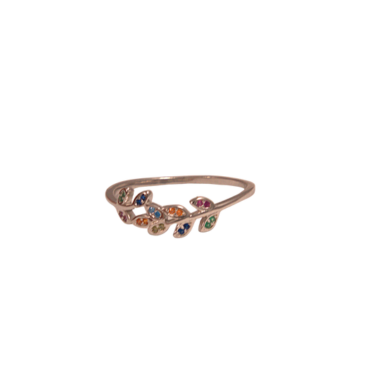 Rainbow Leaf Ring