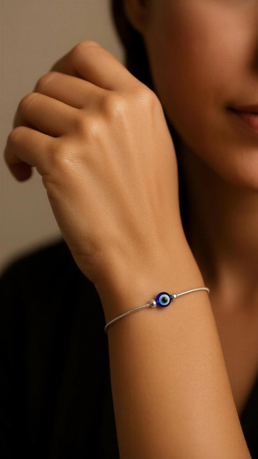 Evil Eye Silver Chain Bracelet