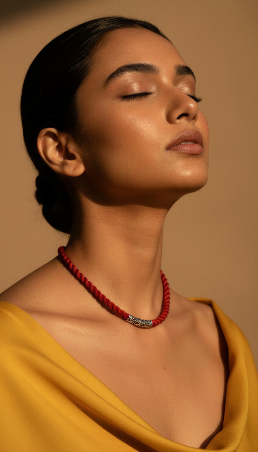 Aarohi Silver Thread Necklace