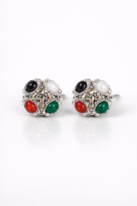 Navratna Bloom Stud Earrings