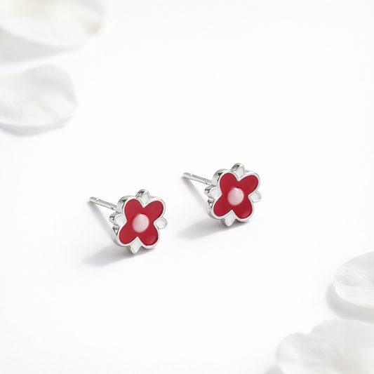 Crimson Bloom Studs