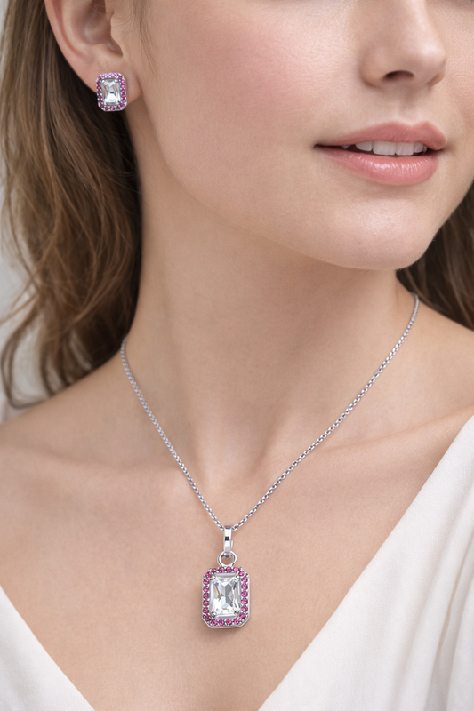 Ruby Halo Elegance Set