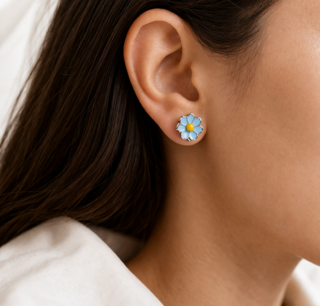 Sky Daisy Mini Studs
