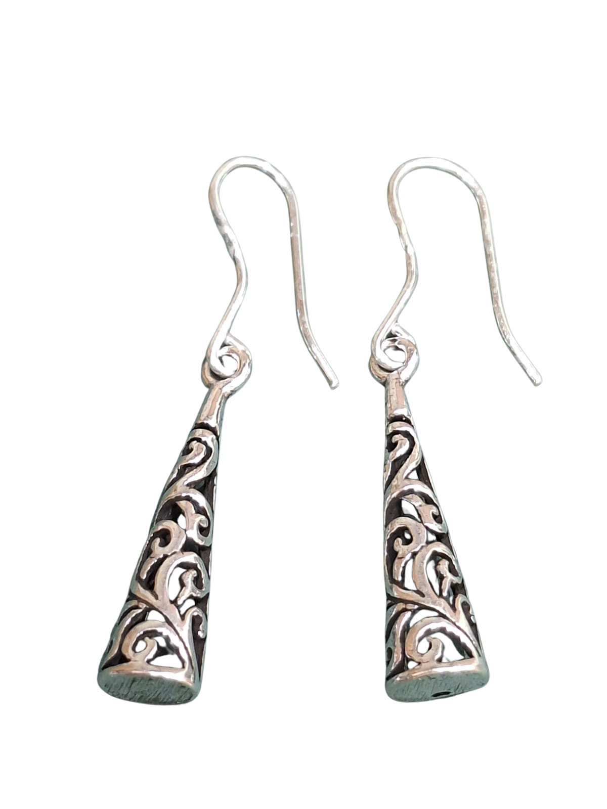 Serenity Filigree Silver Danglers
