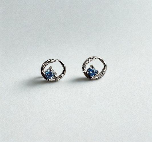 Blue Aura Circle Studs