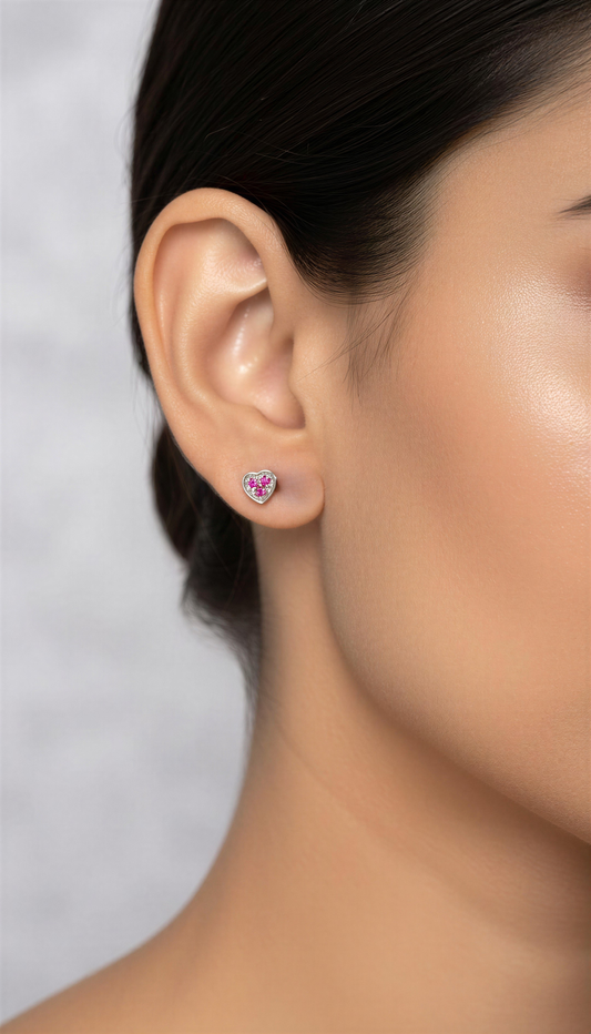Heer Heart Studs – Love in Every Sparkle