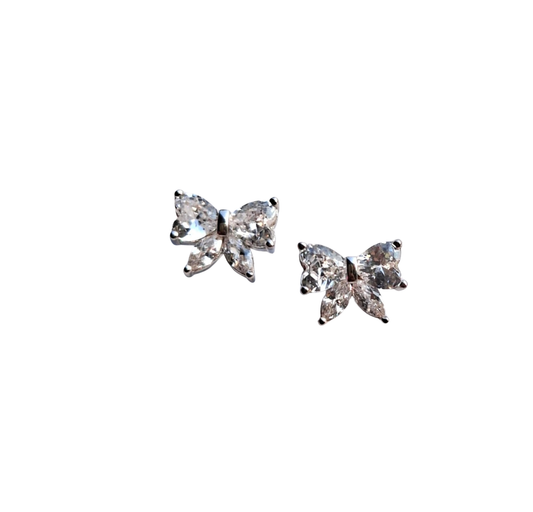 Princess Bow Zircon Studs