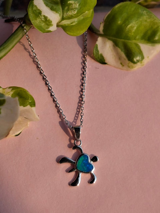 Azure Turtle Pendant Necklace