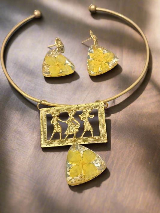 Yellow flower hashuli set