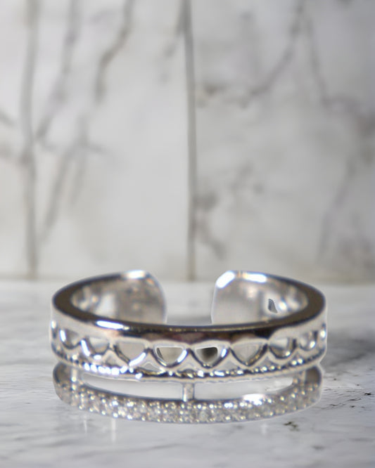 Luna Edge Adjustable 925 Silver Ring