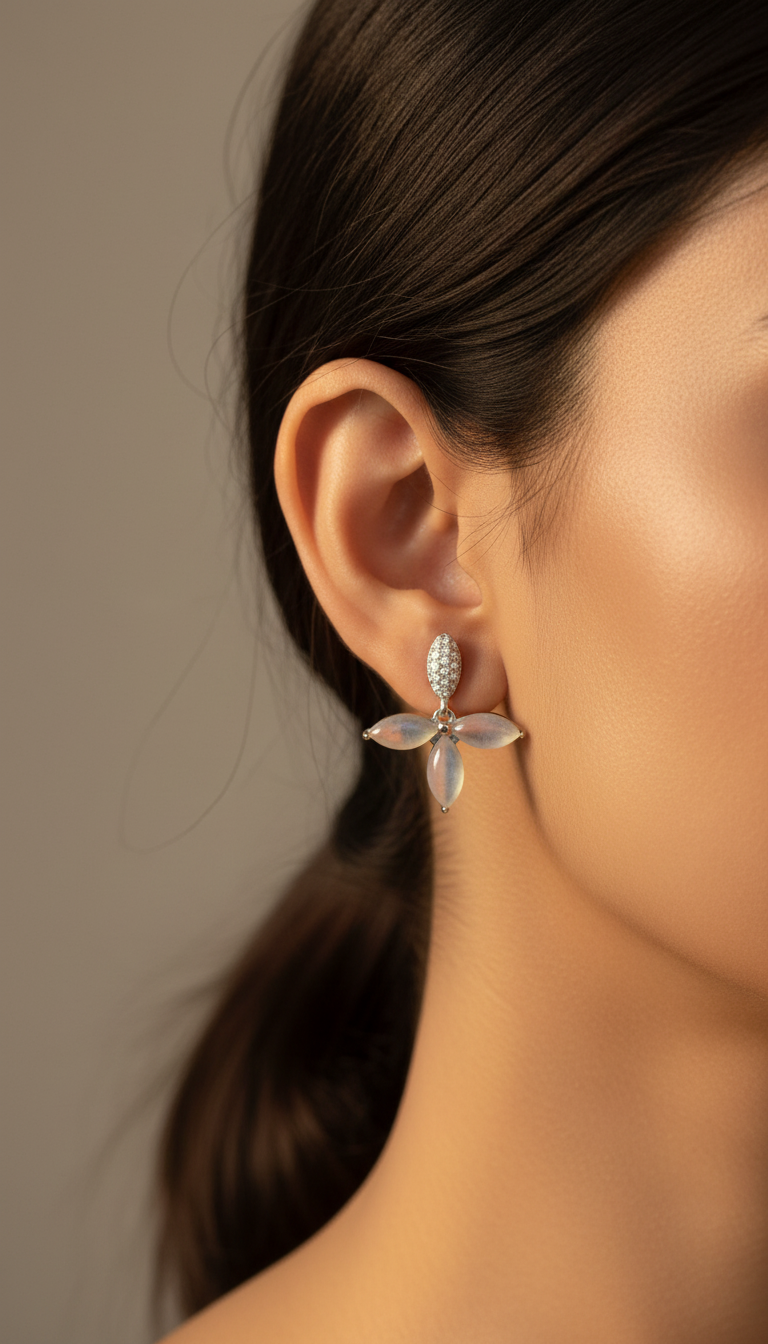 Frost Petal Glow Earrings