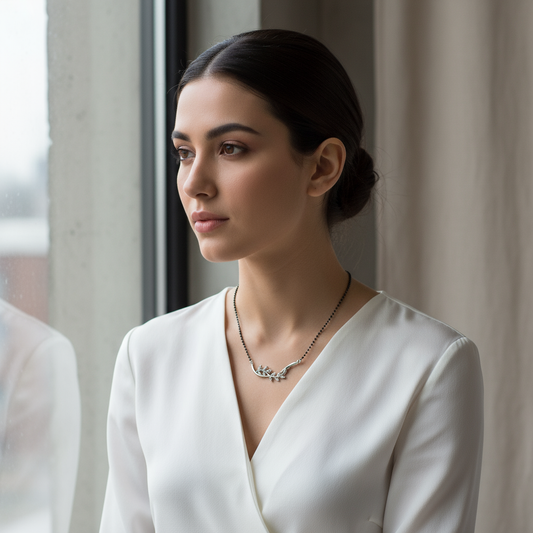 Leafy Grace Mangalsutra Pendant Necklace