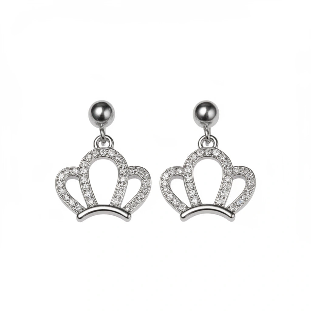 Royal Crown Zircon Earrings
