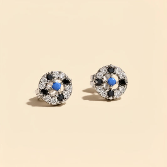 Midnight Enamel Bloom Studs