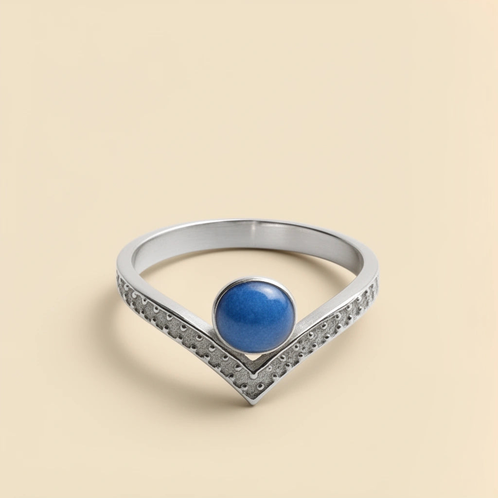 Blue Aura Silver Ring