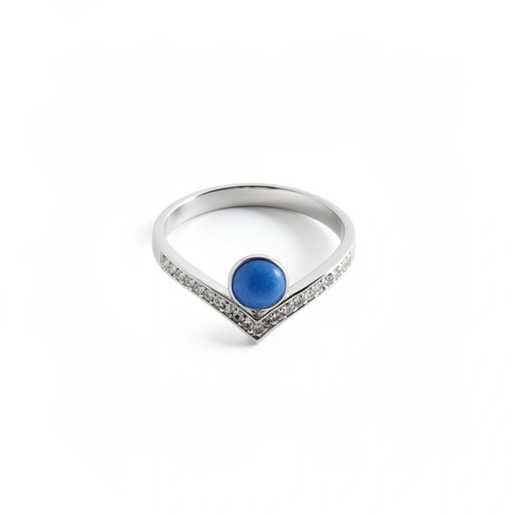 Blue Aura Silver Ring