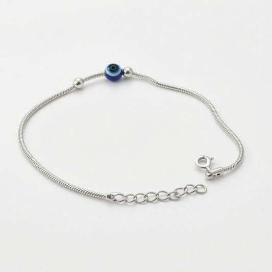 Evil Eye Silver Chain Bracelet